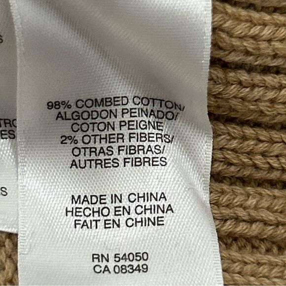 NWT Jones New York Turtleneck Women’s Medium Tan Gold Stripped Cuffed Sleeve - Picture 8 of 11